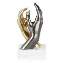 Infinite Touch 36cm Gold Resin Indoor Sculpture
