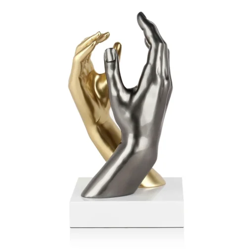 Infinite Touch 36cm Gold Resin Indoor Sculpture