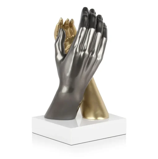 Infinite Touch 36cm Gold Resin Indoor Sculpture