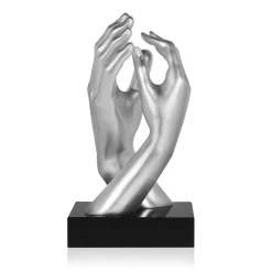 Infinite Touch 36cm Silver Resin Indoor Sculpture