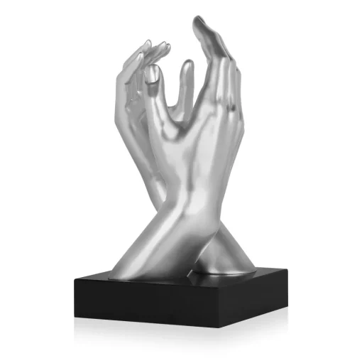 Infinite Touch 36cm Silver Resin Indoor Sculpture