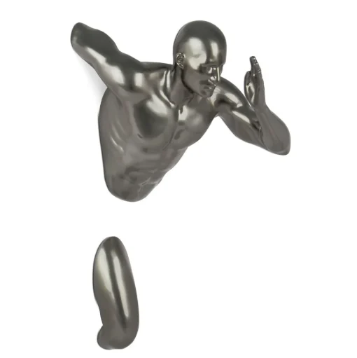 Infinity Man 50cm Anthracite Resin Wall Sculpture