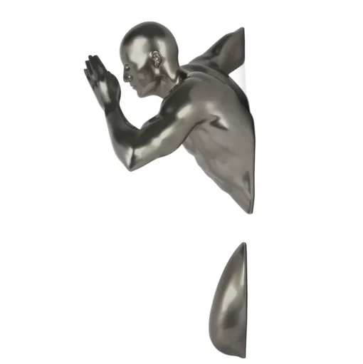Infinity Man 50cm Anthracite Resin Wall Sculpture