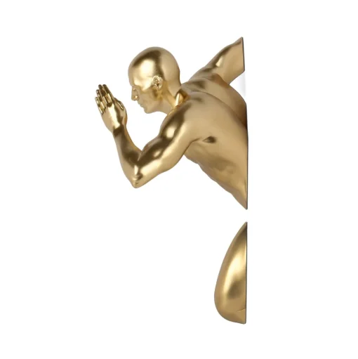 Infinity Man 28cm Gold Resin Wall Sculpture