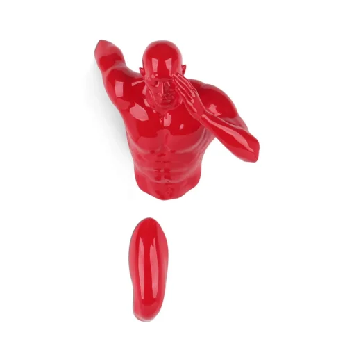 Infinity Man 28cm Red Resin Wall Sculpture