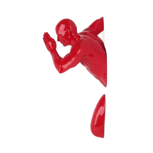 Infinity Man 28cm Red Resin Wall Sculpture