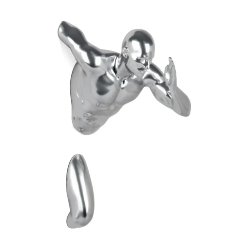 Infinity Man 28cm Silver Resin Wall Sculpture