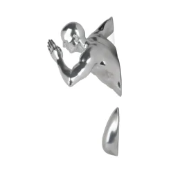 Infinity Man 28cm Silver Resin Wall Sculpture