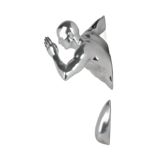 Infinity Man 28cm Silver Resin Wall Sculpture