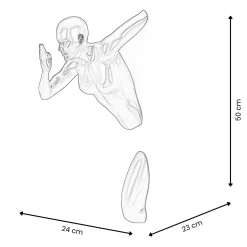 Infinity Woman 50cm Anthracite Resin Wall Sculpture