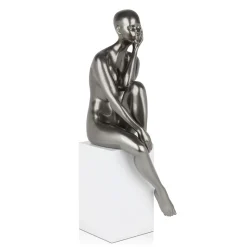 Introspective 74cm Anthracite Resin Indoor Sculpture