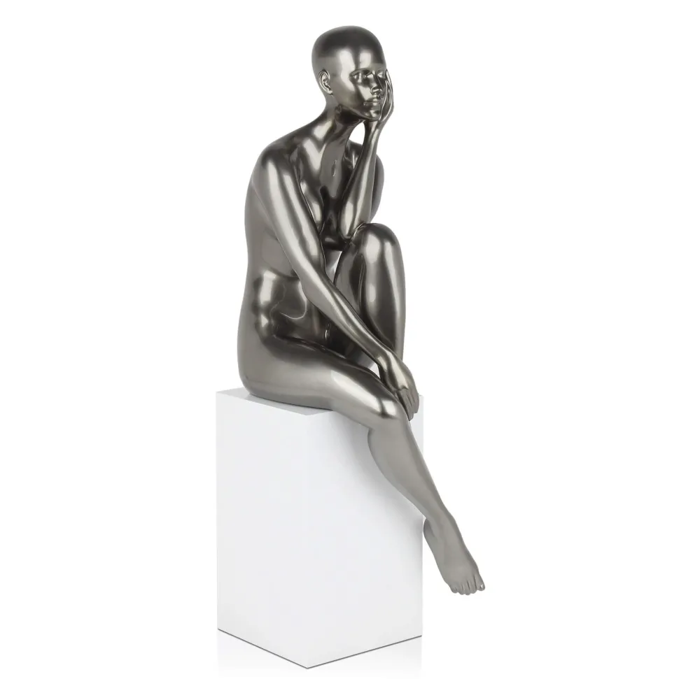 Introspective 74cm Anthracite Resin Indoor Sculpture