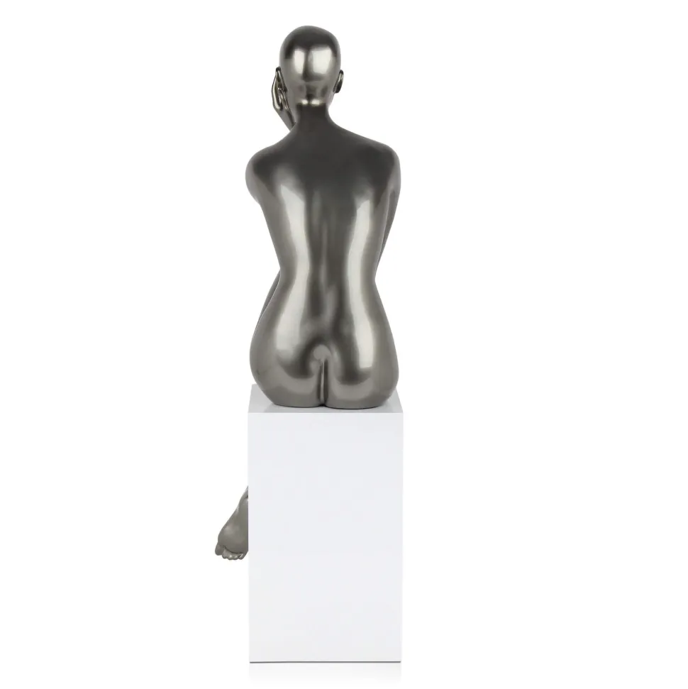 Introspective 74cm Anthracite Resin Indoor Sculpture