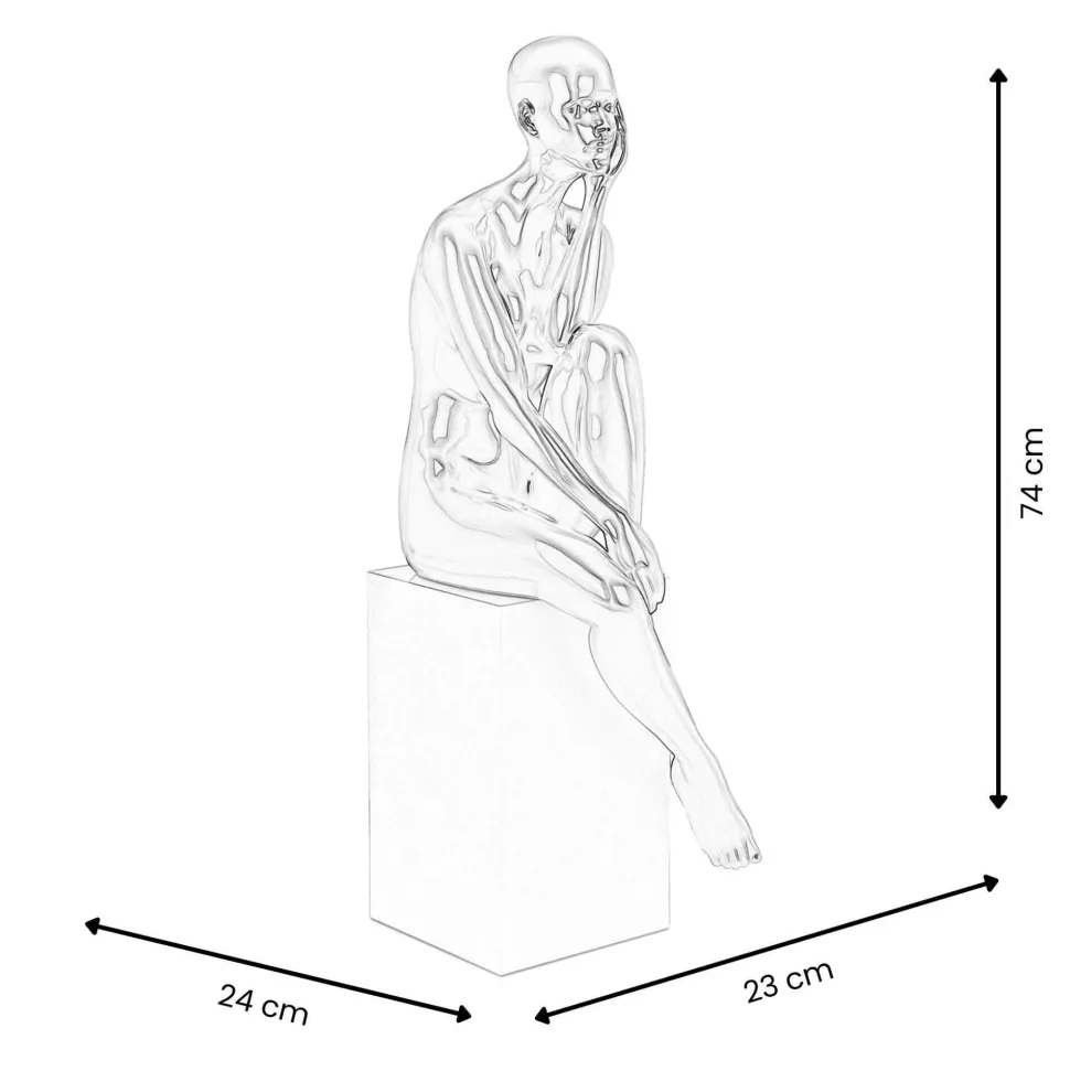 Introspective 74cm Anthracite Resin Indoor Sculpture