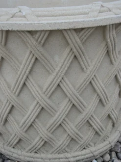 Jardinier Basket Weave 45cm Stone Garden Planter