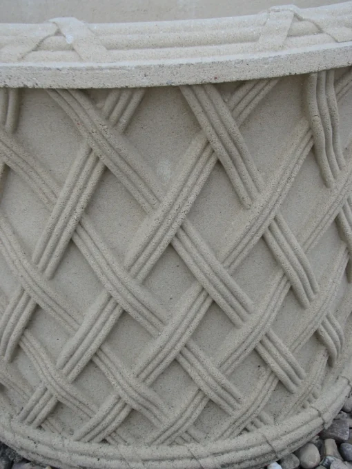 Jardinier Basket Weave 45cm Stone Garden Planter