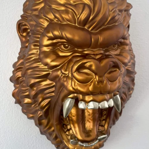 King Gorilla 43cm Bronze Resin Wall Sculpture