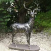 Large Deer Left Facing Stag Bronze Metal Garden Statue