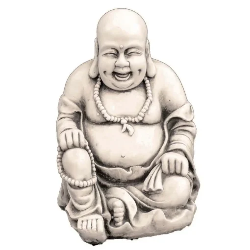 Laughing Buddha Antique Stone Garden Statue