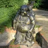 Laughing Buddha Bronze Metal Garden Statue