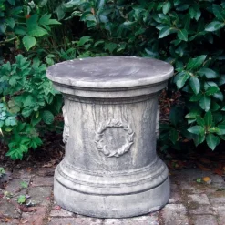 Laurel Round Column Stone Garden Pedestal
