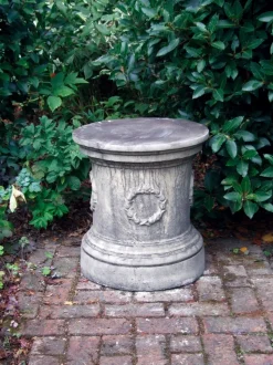 Laurel Round Column Stone Garden Pedestal