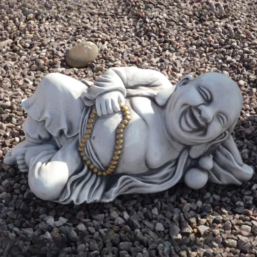 Laying Stone Buddha Garden Ornament