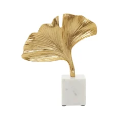 Leaf of Light 30cm Gold Metal Indoor Sculpture