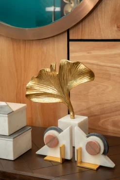 Leaf of Light 30cm Gold Metal Indoor Sculpture