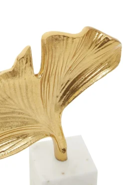 Leaf of Light 30cm Gold Metal Indoor Sculpture