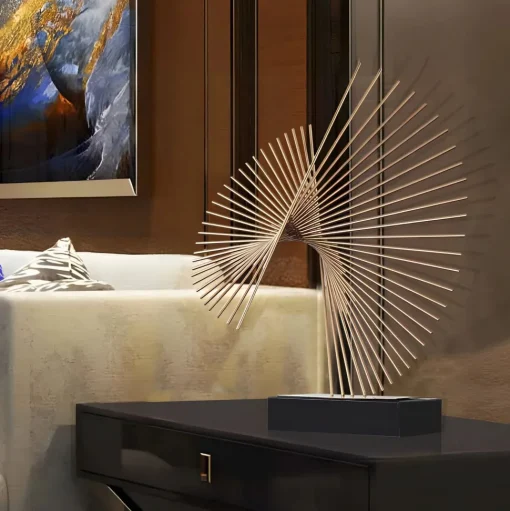 Linear Motion 64cm Gold Metal Indoor Sculpture