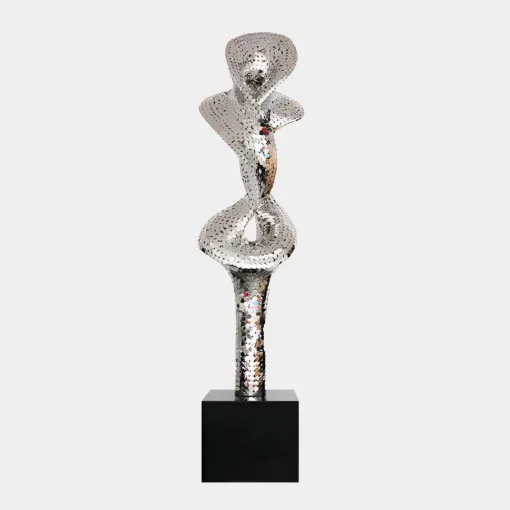 Liquid Fusion 238cm Silver Metal Garden Sculpture