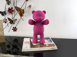 Love Bear 29cm Fuchsia Resin Indoor Sculpture