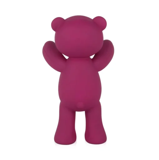 Love Bear 29cm Fuchsia Resin Indoor Sculpture
