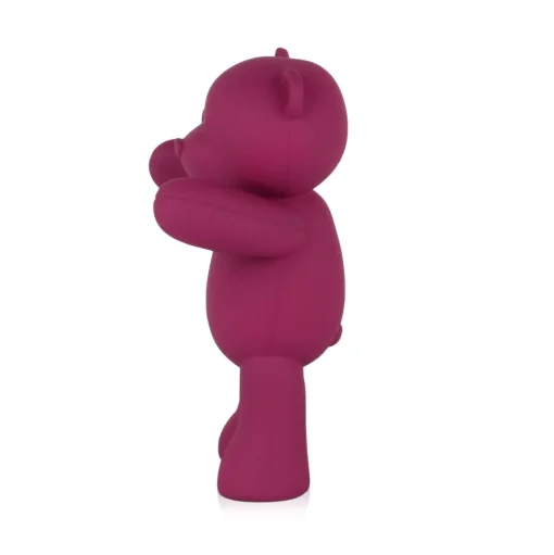 Love Bear 29cm Fuchsia Resin Indoor Sculpture