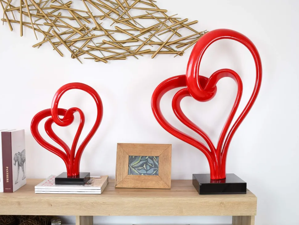Love Fusion 73cm Red Resin Indoor Sculpture