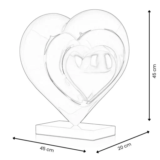 Love Reflection 45cm Red Resin Indoor Sculpture