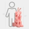 Lucify Playful Rabbit 130cm Pink Resin Indoor Sculpture