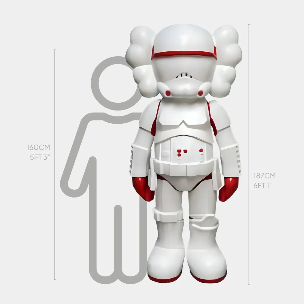 Lucify Trooper 187cm Red Resin Indoor Sculpture