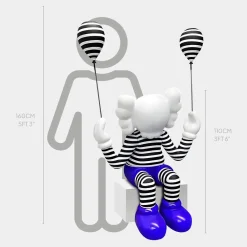 Lucify Up 110cm Blue Resin Indoor Sculpture