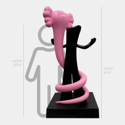 Lucify Viper 176cm Pink Resin Indoor Sculpture