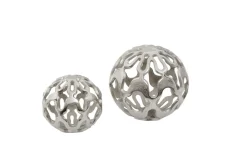 Lumi Spheres 21cm Silver Metal Indoor Sculptures