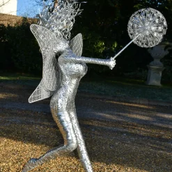 Luna Fairy 83cm Metal Wire Garden Sculpture