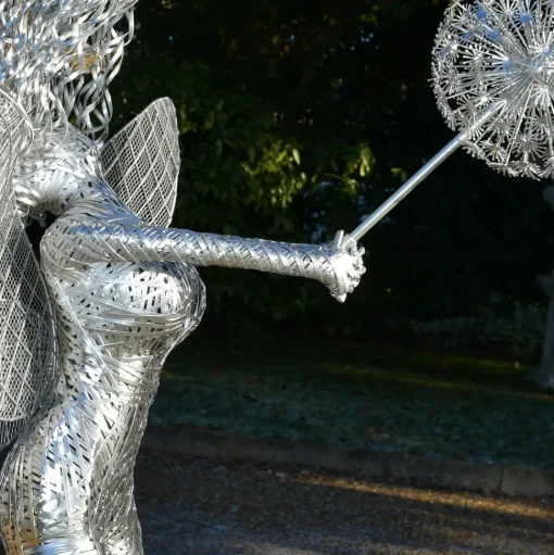 Luna Fairy 83cm Metal Wire Garden Sculpture