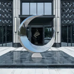 Lunar Orbit 120cm Silver Metal Indoor Sculpture