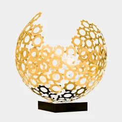 Lunar Sphere 44cm Gold Metal Indoor Sculpture
