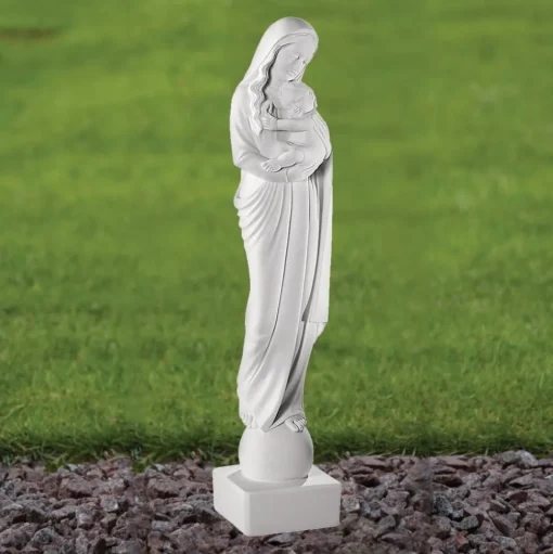 Madonna & Child 45cm Marble Resin Garden Statue