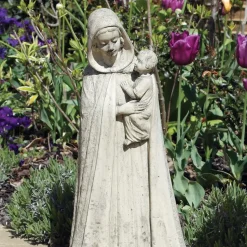 Madonna and Baby 54cm Stone Garden Statue