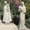 Madonna and Friar Monk Stone Garden Statues