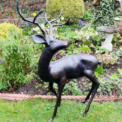 Majestic Deer Bronze Metal Garden Statue